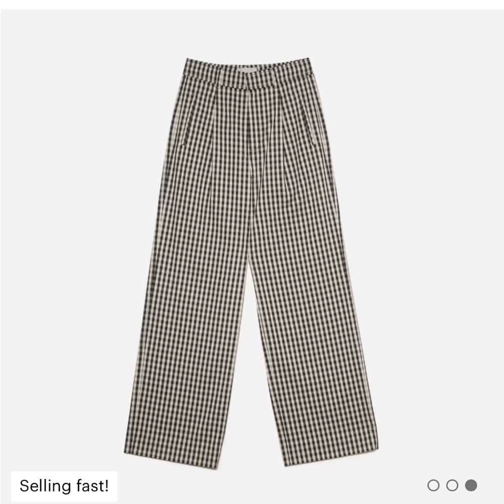 Everlane Way-High Checkered Drape Pant Black and White Chic Summer Size 4S